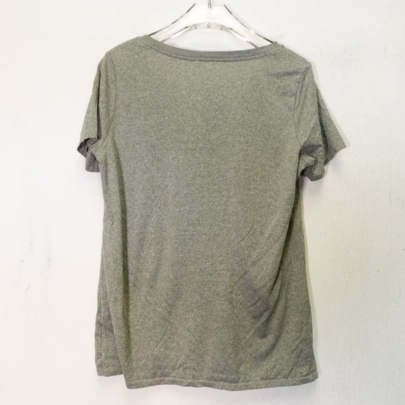 Nike‎ Top Womens Medium Dri Fit Sports Running Gray Marl Knit Round Casual Tee - Picture 7 of 7